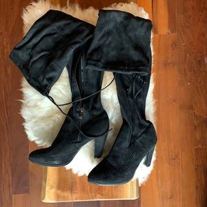 Black over the knee boots